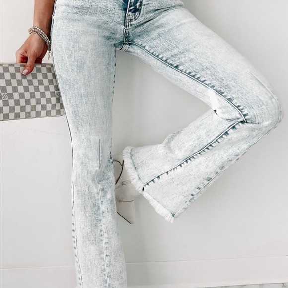 Kancan acid wash high rise flare denim jeans - Picture 5 of 15